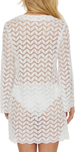 Isabella Rose Women's Venice Lace Up Sheer Tunic, Sexy, Beach Cover Ups in Saudi Arabia