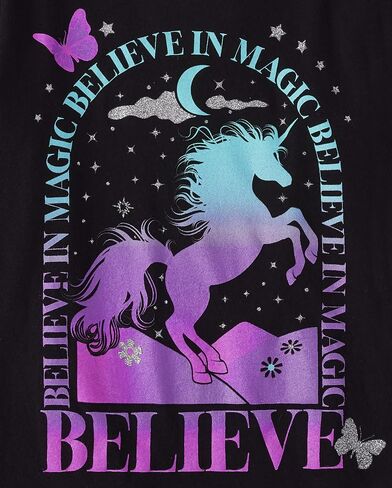 The Children's Place Girls' Unicorn Long Sleeve Graphic T-Shirts,multipacks in Saudi Arabia