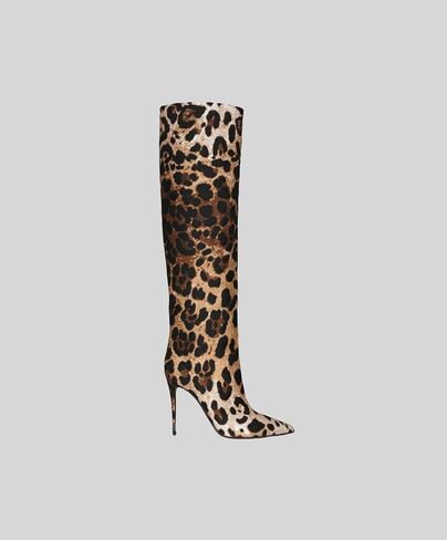 Women's Pointed Toe Knee Thigh High Boots Leopard Print Wide Calf Boots for women Sexy Fashion tall Boots in Kuwait