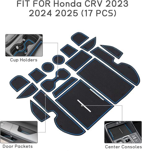 POSAID Center Console Liners for Honda CRV 2023 2024 2025 Cup Holder Insert, Center Mats for CR-V Accessories Non-Slip Anti Dust Interior Mats 17PC Set, Black Trim in Kuwait