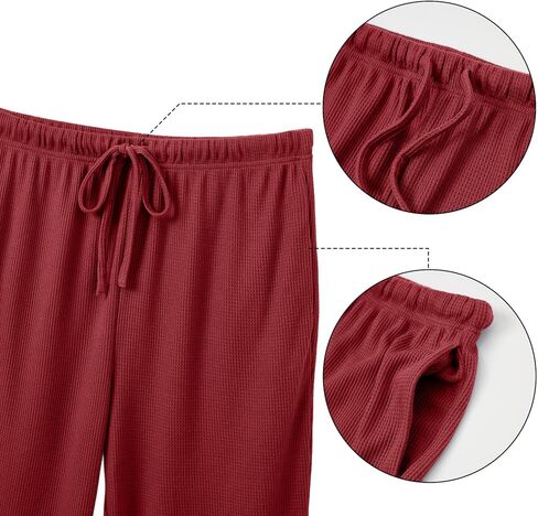 IFFEI Waffle Knit Family Matching Pajamas Sets 2 Piece Lounge Set Long Sleeve Soft Loungewear Sleepwear Joggers with Pockets in Kuwait