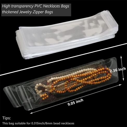 Fnuiddt 48 Pack PVC Clear Jewelry Anti Oxidation Zipper Bag Antitarnish Plastic Bags for Packaging Jewelry Rings Earrings Transparent Poly Pouch (Clear, 2.36×9.05 inch) in Saudi Arabia