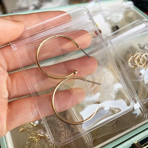 Fnuiddt 48 Pack PVC Clear Jewelry Anti Oxidation Zipper Bag Antitarnish Plastic Bags for Packaging Jewelry Rings Earrings Transparent Poly Pouch (Clear, 2.36×9.05 inch) in Saudi Arabia