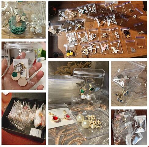 Fnuiddt 48 Pack PVC Clear Jewelry Anti Oxidation Zipper Bag Antitarnish Plastic Bags for Packaging Jewelry Rings Earrings Transparent Poly Pouch (Clear, 2.36×9.05 inch) in Saudi Arabia