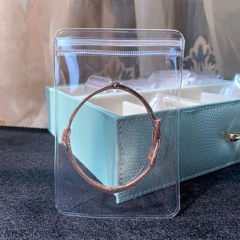 Fnuiddt 48 Pack PVC Clear Jewelry Anti Oxidation Zipper Bag Antitarnish Plastic Bags for Packaging Jewelry Rings Earrings Transparent Poly Pouch (Clear, 2.36×9.05 inch) in Saudi Arabia