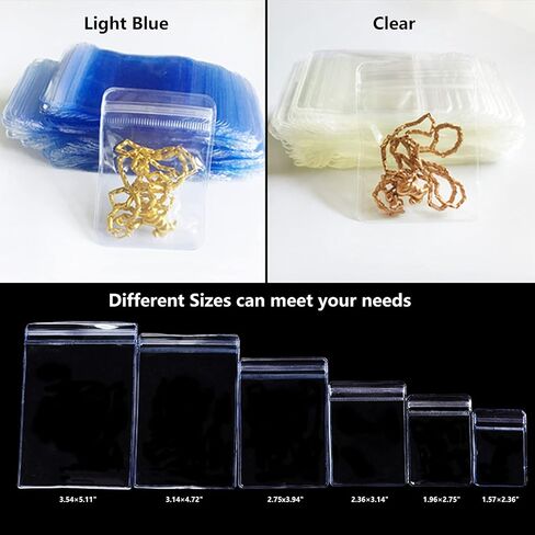 Fnuiddt 48 Pack PVC Clear Jewelry Anti Oxidation Zipper Bag Antitarnish Plastic Bags for Packaging Jewelry Rings Earrings Transparent Poly Pouch (Clear, 2.36×9.05 inch) in Saudi Arabia
