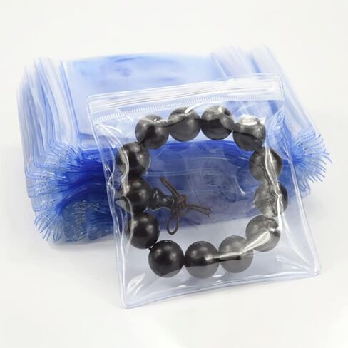 Fnuiddt 48 Pack PVC Clear Jewelry Anti Oxidation Zipper Bag Antitarnish Plastic Bags for Packaging Jewelry Rings Earrings Transparent Poly Pouch (Clear, 2.36×9.05 inch) in Saudi Arabia