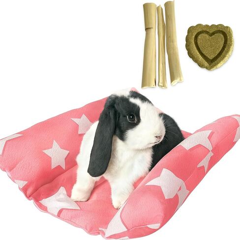 سرير أرنب ناعم قابل للإزالة والغسل مقاس 16.5 × 16.4 بوصة، سرير أرنب سميك وناعم، سرير أرنب قطيفة على الوجهين، وسادة قطنية للاستلقاء، وسادة صغيرة للحيوانات الأليفة in Kuwait