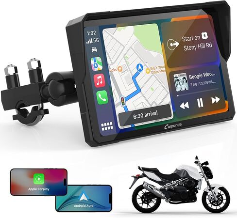 2024 CARPURIDE W905 Carplay المحمولة & Android Auto، شاشة Carplay 9 بوصة تعمل باللمس للسيارة، كاميرا داش 4K، كاميرا احتياطية 1080 بكسل، ملاحة تشغيل السيارة مع وصلة مرآة/Siri/FM/بلوتوث/مستشعر الضوء in Kuwait