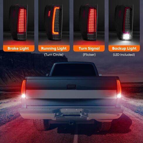 Tresound LED Tail Light for 2019-2023 GMC Sierra 1500, 2020-2023 Sierra 2500 HD 3500 HD w/Factory Incandescent TailLight Model, Not Fit Factory LED Tail Light and 2019 Sierra 1500 Limited Model in Saudi Arabia