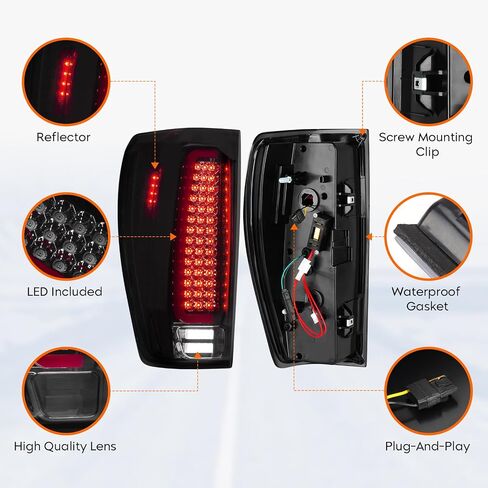 Tresound LED Tail Light for 2019-2023 GMC Sierra 1500, 2020-2023 Sierra 2500 HD 3500 HD w/Factory Incandescent TailLight Model, Not Fit Factory LED Tail Light and 2019 Sierra 1500 Limited Model in Saudi Arabia