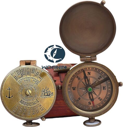 Engraved Brass Compass- Personalized Sundial Compass, Viking Compass Gift to Her, Gift for My Husband My Boyfriend Fathers Mothers, Valentines in Kuwait