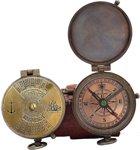 Engraved Brass Compass- Personalized Sundial Compass, Viking Compass Gift to Her, Gift for My Husband My Boyfriend Fathers Mothers, Valentines in Kuwait
