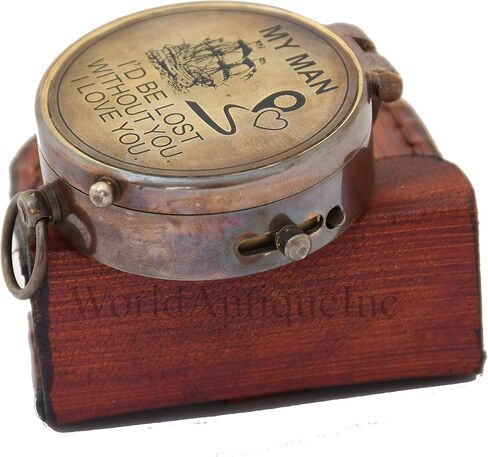 Engraved Brass Compass- Personalized Sundial Compass, Viking Compass Gift to Her, Gift for My Husband My Boyfriend Fathers Mothers, Valentines in Kuwait