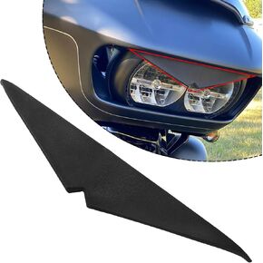 ECOTRIC New Mean Mug Bezel Compatible with 2015-up Harley Road Glide/Road Glide Special/Road Glide Ultra/Screamin Eagle CVO Road Glides Headlight Eyebrow Sticker Eyelid Cover