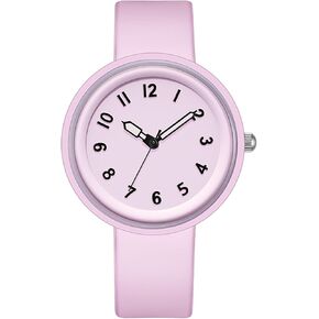 BESTKANG Women's Silicone Strap Watch Quartz Casual Arabic Numerals Waterproof and Easy to Read Simplicity Watches for Women