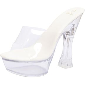 Women's Clear Acrylic Platform Sandals, 14 cm Heel, 4.5 cm Platform, Sizes 35-43