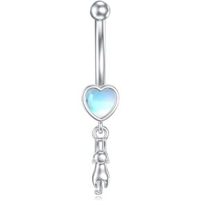 Belly Button Ring 925 Sterling Silver Navel Piercing Jewelry Daisy/Butterfly/Cat Belly Button Ring Dangling Jewelry Gifts For Women
