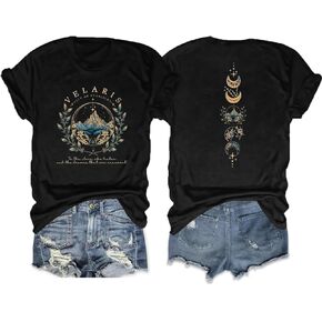 Acotar Velaris Night Court Shirt Women City of Starlight Vintage Book Gift Tees Stars Graphic Short Sleeve Tshirt Tops