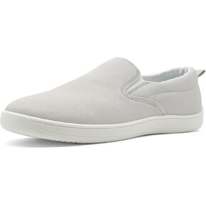 Slip on Shoes for Men, Classic Canvas Casual Shoes Comfortable Flats Men's White Loafers Low Top Sneakers Hands Free