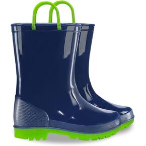 EUXTERPA Boys Girls Rain Boots Toddler Kids Waterproof Boots Children Lightweight Rain Shoes with Handles