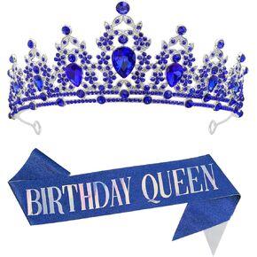 Birthday Sash for Women,Birthday Crown Adult Woman,Birthday Tiara for Women,Birthday Gifts for Women