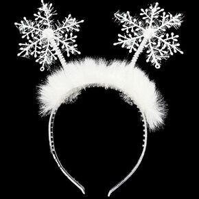 Christmas Headbands for Women Snowflakes Hairband Xmas Holiday Headbands Glitter Hair Hoop Hair Band Girls Hair Access Headdress for Party Supplies 1PCS