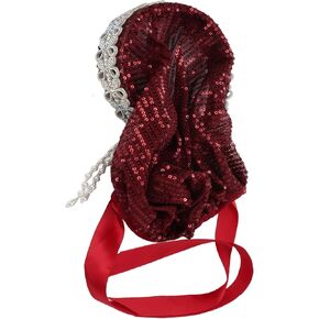 Zerodis Hijab for Women, Elegant Elastic Flexible Scarf Soft Silky Hot Rhinestones Bow Muslim Headband for Muslim Women(black)