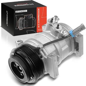A-Premium Air Conditioner AC Compressor with Clutch Compatible with Chevrolet Silverado 1500 2500 3500 4500, Express & GMC Sierra Savana & Cadillac DeVille Seville, 10S17F/10S20F Style, 6 Grooves