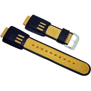 Speidel 16mm to 17mm Yellow and Black Nylon Leather Watch Band