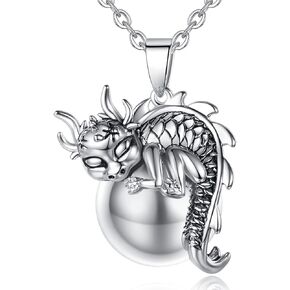 AEONSLOVE Harmony Ball Necklace Angel Chime Caller Necklace Balls Llamador De Angeles Chime Ball Necklace Bola Necklace Pregnancy Necklace Chime Ball Chime Necklace Dragon Baby - 30 & 45 Inch Chains