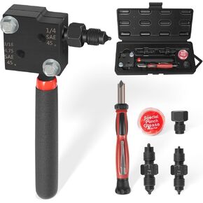 Low Profile Brake Flaring Tool Kit - Single/Double Flaring Tool for 3/16", 1/4", 4.75mm Tubing, Replace for 33260