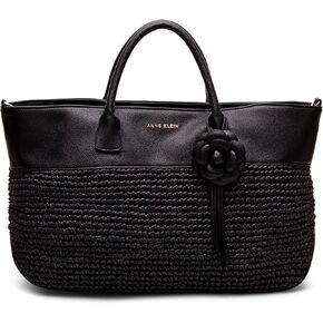 Anne Klein EW Tote with Floral Applique, Black