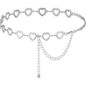 حزام سلسلة نسائي من حجر الراين، حزام كريستالي، حزام فستان معدني، حزام خصر نحيف، حزام سلسلة لفساتين الجينز in Kuwait