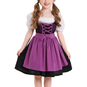 FYMNSI Oktoberfest Costume for Girls Kids Teens Traditional German Bavarian Dirndl Dress with Maid Apron Halloween Outfit in Kuwait