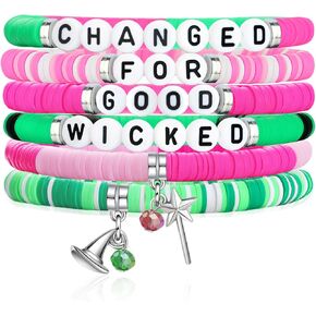 imani 6 Pcs Wicked Bracelet-CHANGED For GOOD, Elphaba Galinda Christmas Valentine's Day Jewelry Gifts for Fans Party Dress Decor