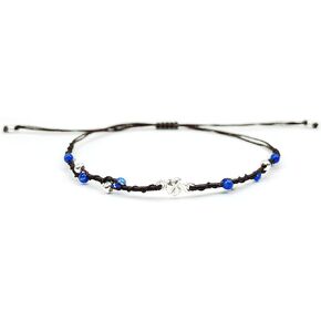Same Mind Plumeria Silver Gemstone Daily Layered Wish Thread Couple Bracelet 10 inches