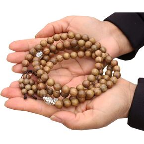 DharmaObjects Tibetan MEDITATION 108 Beads Genuine Kadamwood MALA For Compassion (Kadam Wood)
