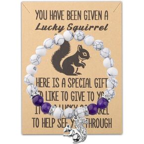BLEOUK Squirrel Bracelet Squirrel Lover Jewelry Good Luck Squirrel Charm Bracelet Squirrel Friendship Bracelet