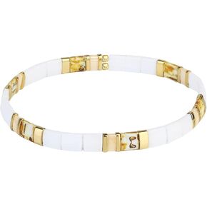 KELITCH Fashion Tila Miyuki Beaded Bracelet Colorful Elastic Stretch Bracelets Women Friendship Bracelets Birthday Presents (2C)