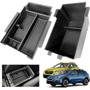 2024 2025 Crosstrek Center Console Organizer Tray for 2024 2025 Subaru Crosstrek 2024 Impreza Center Armrest Storage Box for Crosstrek 2024 Accessories Imprez Storage Box Double Layer