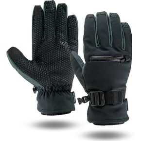 Touchscreen Ski Gloves with Zipper Pocket by Illinois Glove Company, 3M Thinsulate lining, DigiTouch technology (#97)