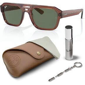 Ray-Ban RB4397 Corrigan Bio-Based Sunglasses for Men & Women With Eyewear Kit Bundle - Classic Sun Glasses