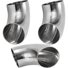 3 قطع كوع مغزل 4 بوصات، كوع عادم من الفولاذ المقاوم للصدأ 304، جدار بسمك 16GA/.065 بوصة، كوع أنبوب عادم 90 درجة لكوع عادم السيارة المعدل، درابزين الدرج in Kuwait