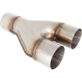 Universal Exhaust Y Pipe,2.5"Single to 2.5"Dual Exhaust Y Adapter Connector,Overall Length:10"Stainless Steel Y Pipe (2.5"to 2.5")