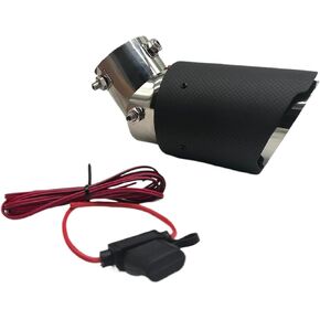 الذيل الحلق مرن العادم الأحمر LED ألياف الكربون المركبات العالمية 1.5 "-2.4" مدخل قابل للتعديل العادم