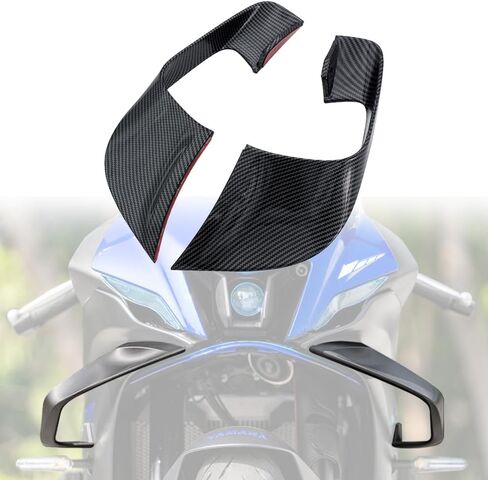 Fairings Fairings للدراجات النارية من MANCANL لـ Yamaha YZF-R7 (2021-2024) - جناح سبويلر لأجنحة Yamaha R7، بلاستيك ABS متين سهل التركيب لأجنحة Yamaha R7 (ألياف الكربون السوداء الساطعة) in Kuwait
