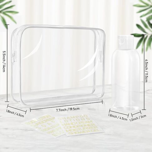 Travel Shampoo Bottles 5 pcs 3.4oz TSA Approved Travel Bottles for Toiletries Travel Size Bottles Leak Proof Empty Lotion Containers with Flip Cap Small Plastic Squeeze Bottlesp-Clear in Kuwait