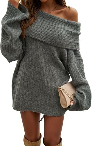 Women's 2025 Trendy Fall Off Shoulder Oversized Sweaters Casual Loose Long Sleeve Slouchy Pullover Tops Y2k Clothes in Saudi Arabia