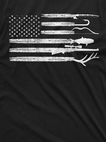 Men's Hunting Fishing Shirt USA Flag Nature Camo Shirt Father Gift Ideas Patriotic Tee in Saudi Arabia